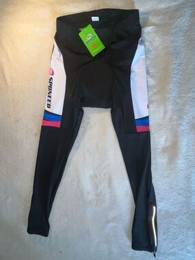 NWT SPONEED Padded Cycling Pants Ankle Zipper Size S - Biking Club